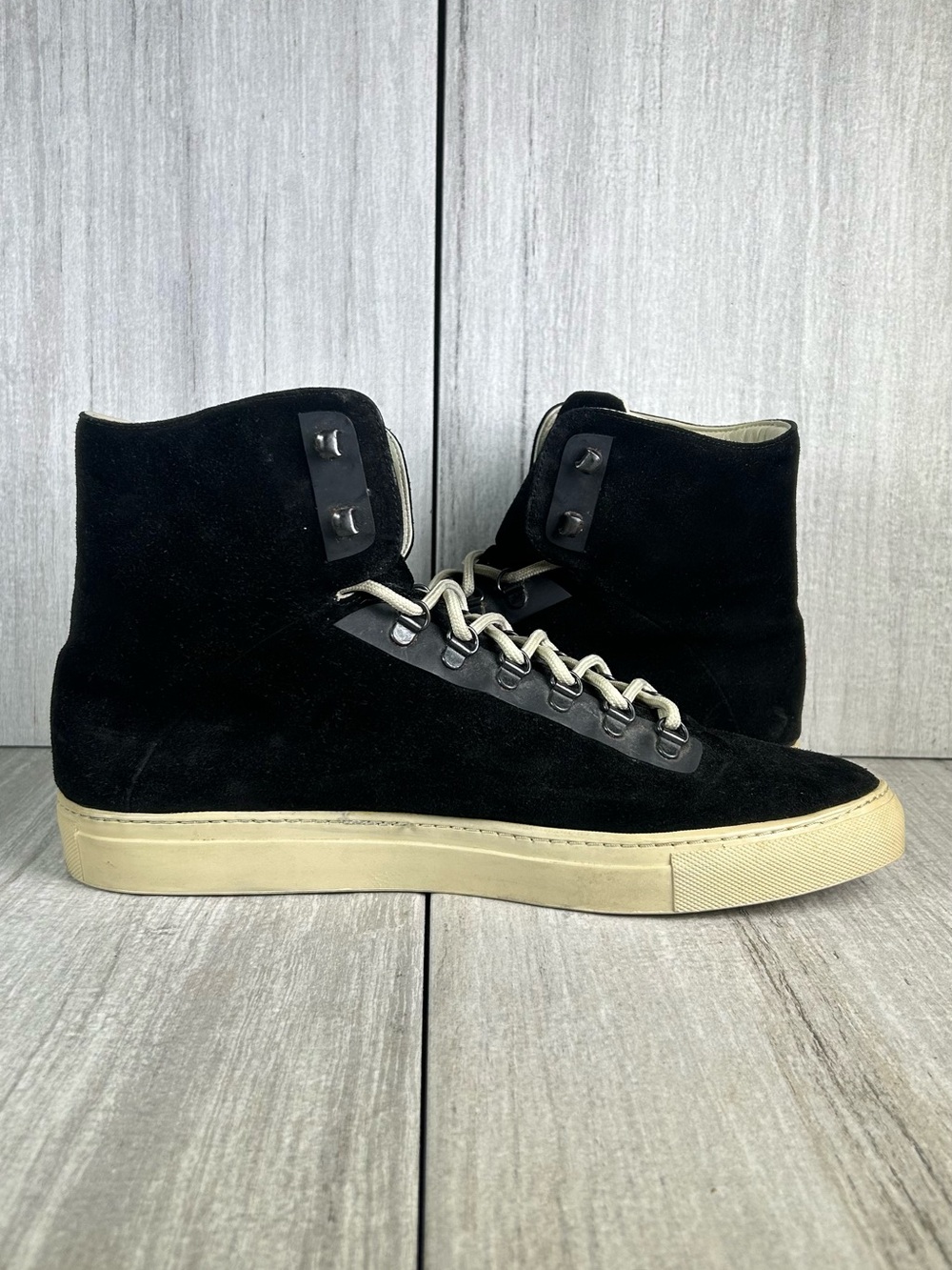 Rem’S Made In Italy Black Suede Leather Sneaker Casual Shoe Mens Size 12 Eur 46 - Picture 5 of 11